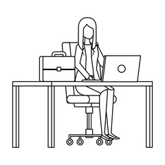 elegant businesswoman in the workplace