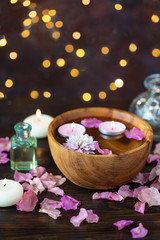 Items for aromatherapy, massage. Relax and spa theme