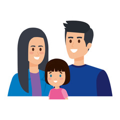 Fototapeta premium parents couple with daughter characters