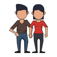 Fototapeta premium couple avatar cartoon character