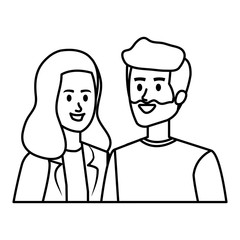 young couple avatars characters