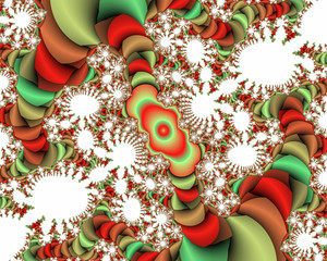 Red green phosphorescent abstract flowery texture