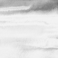 Silver with gray ink and watercolor texture on white paper background. Paint leaks and ombre effects. Hand painted abstract image. © artistmef