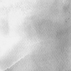 Silver with gray ink and watercolor texture on white paper background. Paint leaks and ombre effects. Hand painted abstract image. © artistmef