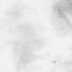 Silver with gray ink and watercolor texture on white paper background. Paint leaks and ombre effects. Hand painted abstract image.