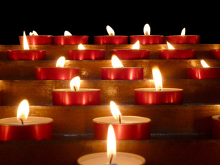 Group of candles on dark background