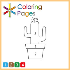 coloring page for kids, color the parts of the object according to numbers, color by numbers