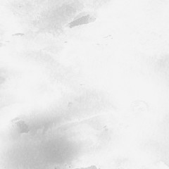 Silver with gray ink and watercolor texture on white paper background. Paint leaks and ombre effects. Hand painted abstract image.