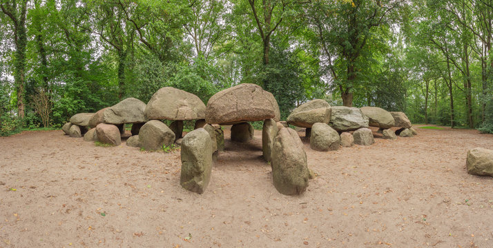 Panorama view of Dolmen D27 in the vicinity of Borger