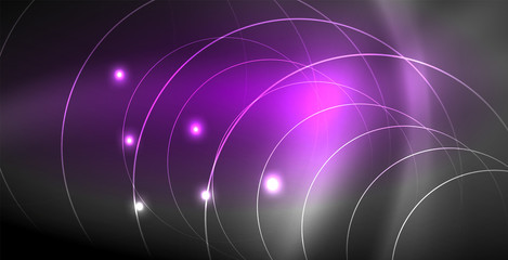 Glowing shiny neon colors with abstract lines, modern background