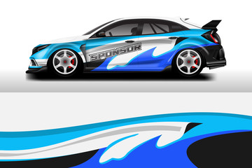 Wrap livery decal car vector , supercar, rally, drift . Graphic abstract stripe racing background . Eps 10