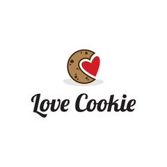love cookie vector illustration logo design