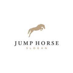 jump horse vector illustration logo design