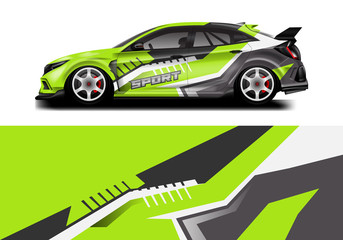 Wrap livery decal car vector , supercar, rally, drift . Graphic abstract stripe racing background . Eps 10