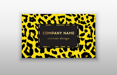 Business card trendy leopard pattern.