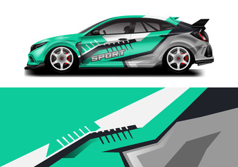 Wrap livery decal car vector , supercar, rally, drift . Graphic abstract stripe racing background . Eps 10