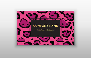 Business card trendy leopard pattern.