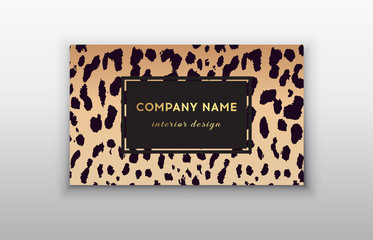 Business card trendy leopard pattern.