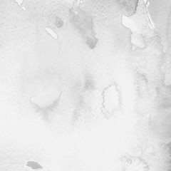 Silver with gray ink and watercolor texture on white paper background. Paint leaks and ombre effects. Hand painted abstract image. © artistmef