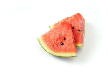 Watermelon slice seeds isolated on white background
