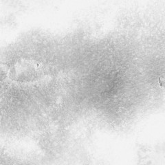 Silver with gray ink and watercolor texture on white paper background. Paint leaks and ombre effects. Hand painted abstract image.