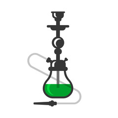 Hookah Cafe Logo Design. Icon on White Background. Vector