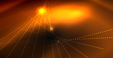 Glossy shiny glowing neon waves