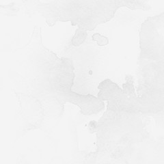 Silver with gray ink and watercolor texture on white paper background. Paint leaks and ombre effects. Hand painted abstract image.