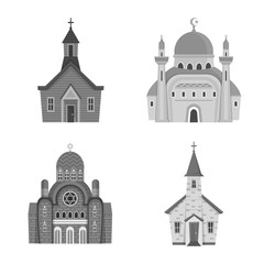 Isolated object of architecture and faith symbol. Collection of architecture and traditional stock symbol for web.