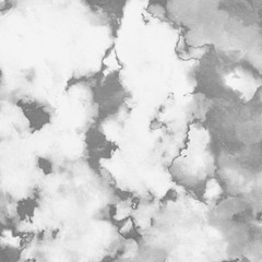 Silver with gray ink and watercolor texture on white paper background. Paint leaks and ombre effects. Hand painted abstract image.