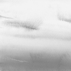 Silver with gray ink and watercolor texture on white paper background. Paint leaks and ombre effects. Hand painted abstract image. © artistmef