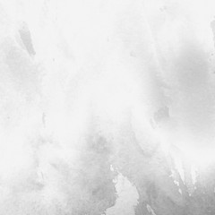 Silver with gray ink and watercolor texture on white paper background. Paint leaks and ombre effects. Hand painted abstract image. © artistmef