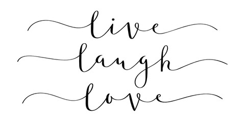 LIVE LAUGH LOVE brush calligraphy banner - obrazy, fototapety, plakaty