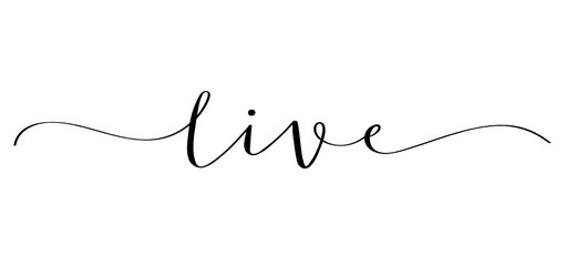 LIVE black brush calligraphy banner