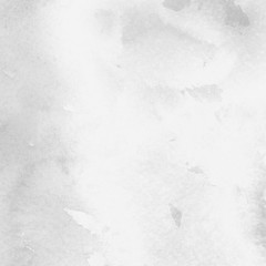 Fototapeta premium Silver with gray ink and watercolor texture on white paper background. Paint leaks and ombre effects. Hand painted abstract image.