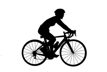 Obraz na płótnie Canvas Cycling Silhouette on white background