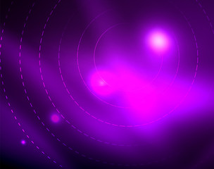 Neon circles abstract background