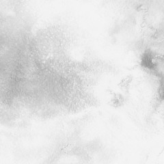Silver with gray ink and watercolor texture on white paper background. Paint leaks and ombre effects. Hand painted abstract image.