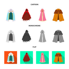 Vector illustration of material and clothing sign. Collection of material and garment vector icon for stock.