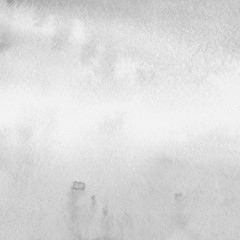 Silver with gray ink and watercolor texture on white paper background. Paint leaks and ombre effects. Hand painted abstract image.