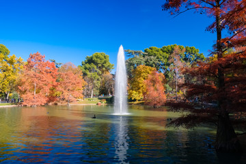 Fototapeta premium マドリード エル・レティーロ公園 噴水