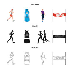 Isolated object of sport  and winner sign. Set of sport  and fitness  vector icon for stock.