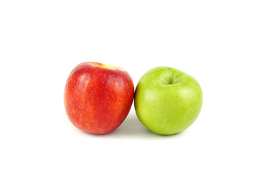 Mix apple fruit Green,red isolated on white background