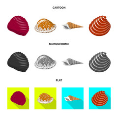 Vector illustration of animal and decoration logo. Collection of animal and ocean vector icon for stock.