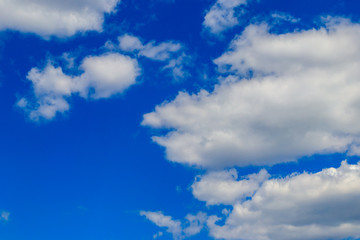 White clouds in blue sky