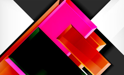 Bright colorful square shape blocks geometrical background