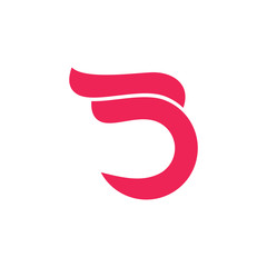 abstract letter d fast movement design curves logo vector