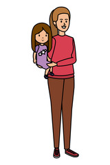 young mother with little daughter