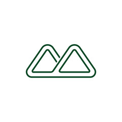 simple geometric triangle line mountain logo vector