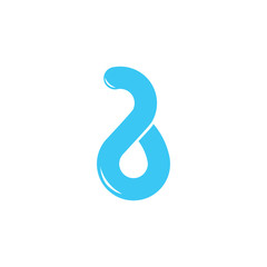 abstract letter b blue water design logo vector